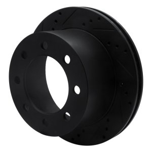 Dodge Ram 2500 Brake Rotor (1) - Rear Left - R1 Concepts - Drilled & Slotted - Black - `00-`02